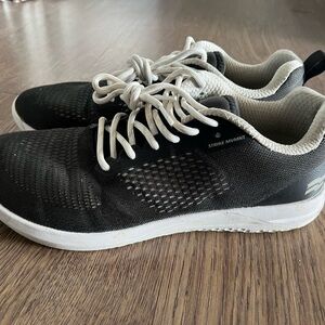 Black and White Athletic Shoes with Breathable Design